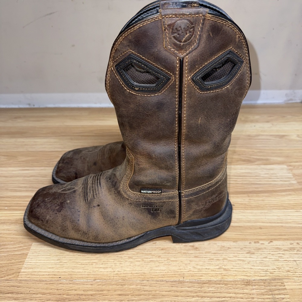 Double H PHANTOM RIDER Roper Western Boot Non Metallic Toe Brown Men's Size 9 EE